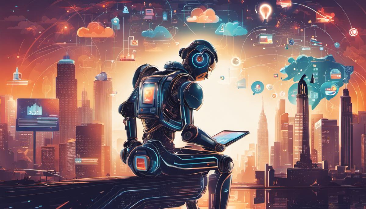 Illustration depicting AI's impact on digital marketing